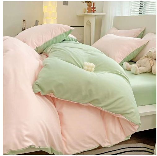 Bedding four piece set, aloe vera cotton bed sheet, duvet cover, pillowcase three piece set
