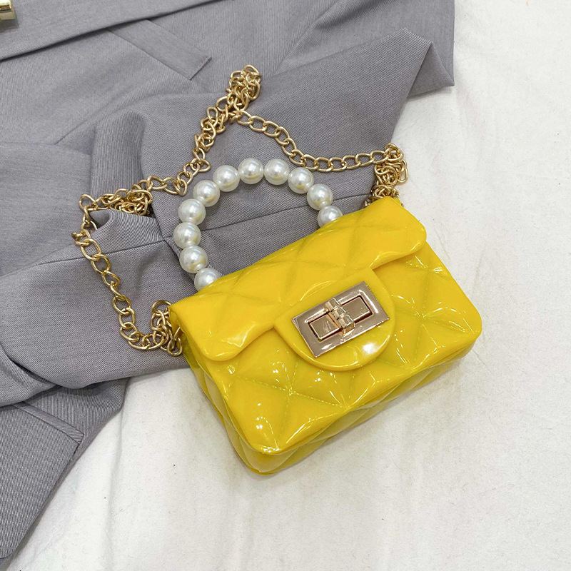Mini bag brim web celebrity 2021 new lovely ling candy chain pearl portable oblique satchel