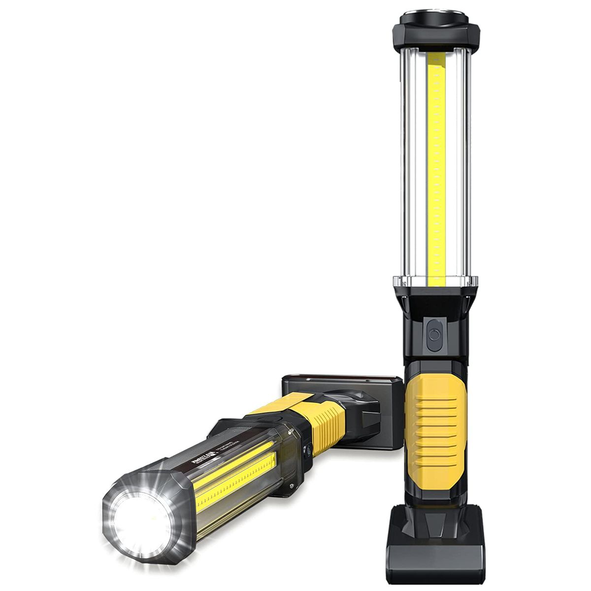 Work Light Rechargeable LED 1500 Lumens Super Bright COB Portable Work Lights Magnetic Base and Hook Work Flashlight for Car Repair Machine Emergency