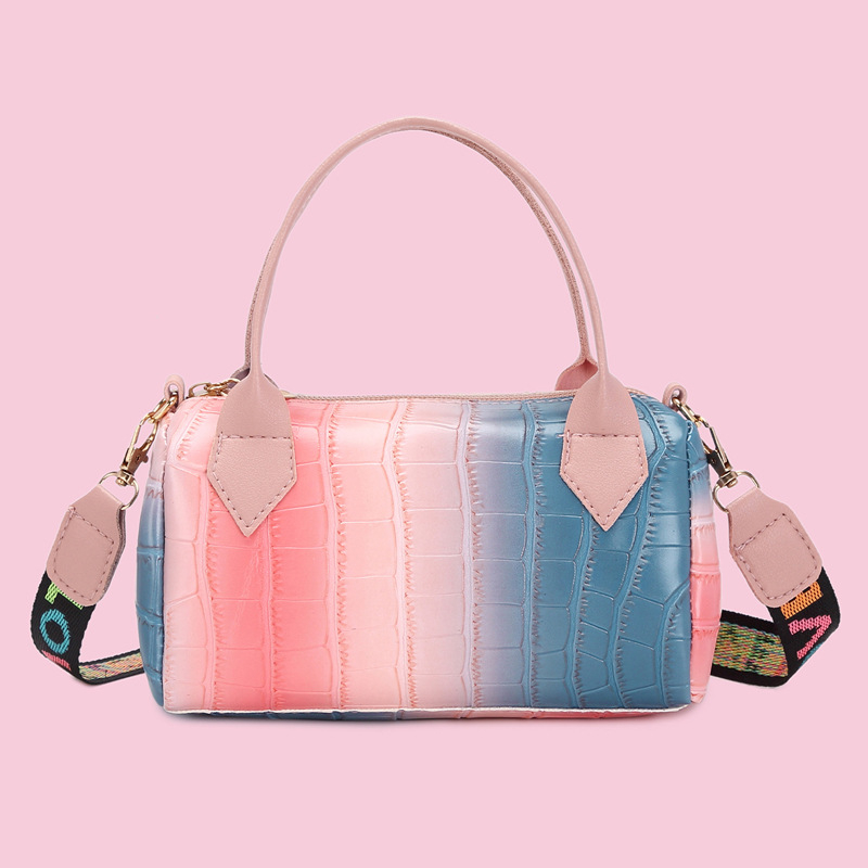 Women's bag trendy fashion texture gradient handbag foreign trade small bag women's all-match pillow bag