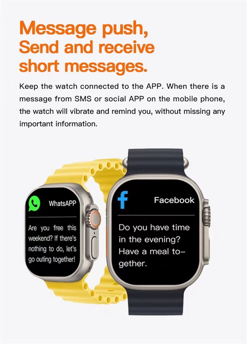 T9 Ultra 2024 New Up graded Smart Watch for Men Women for iPhone  Android, 1.99" Fitness Tracker Bluetooth Call [Answer/Make],Life Waterproof with Heart Rate/SpO2/Sleep Monitor, 100+ Sport Modes