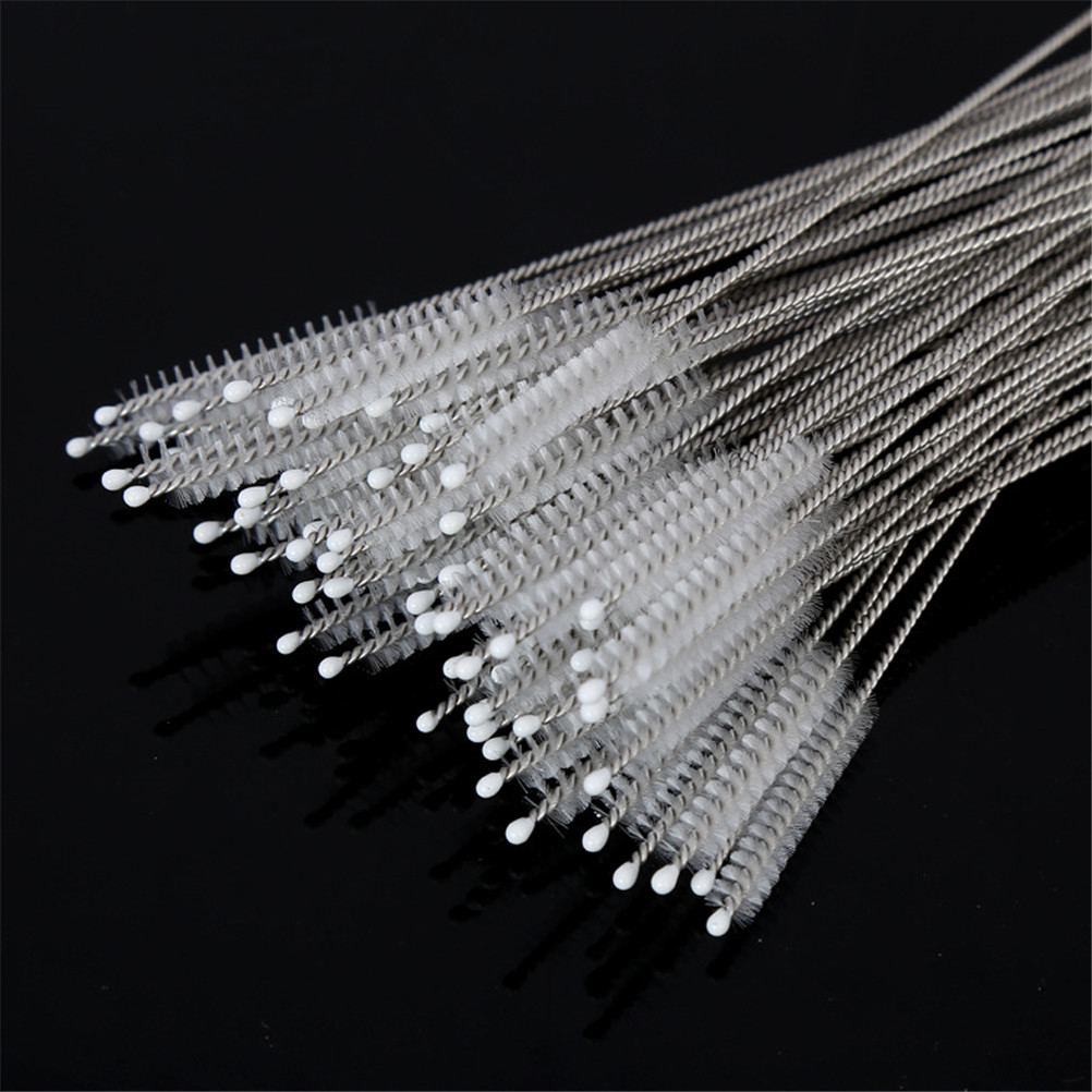 Stainless Soft Hair Suction Glass Tube Cleaner Brushes Tools Fish Tank Straw Bottle Cleaning Brush
