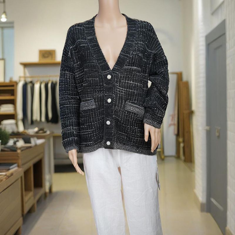 Wool knit Sweater Round Women's Sweater
