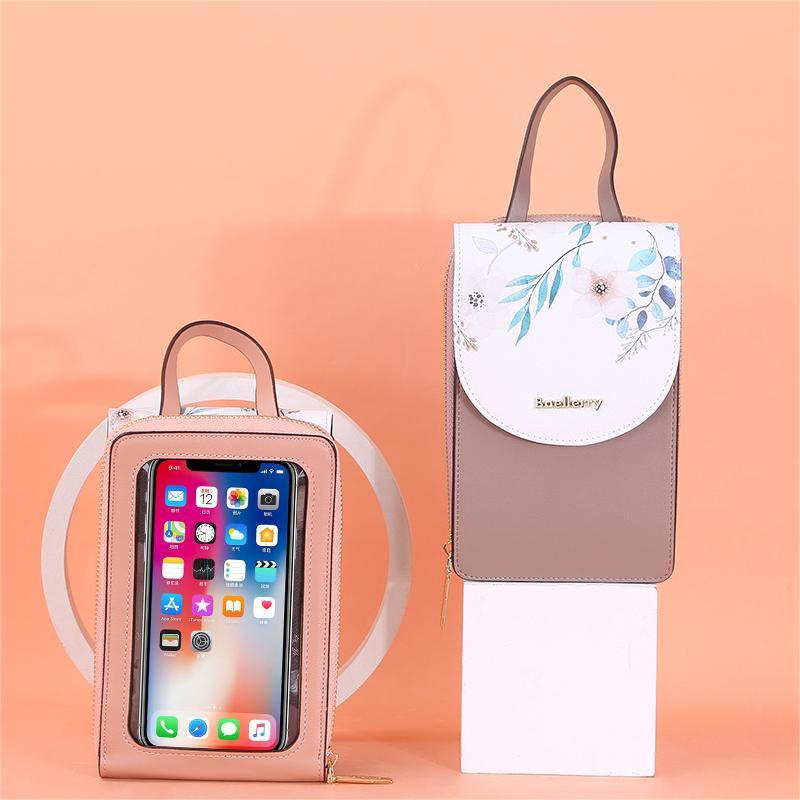 8621 Women's New Touch Screen Handheld Phone Bag Printed Zipper Wallet