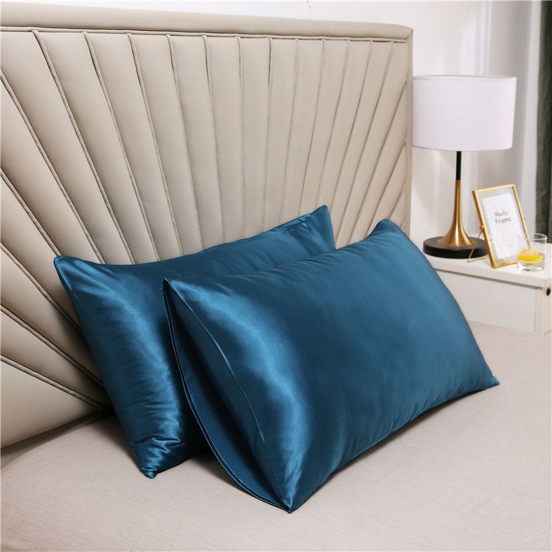 Solid High-Quality Silky Satin Skin Care Pillowcase Hair Anti Pillow Case Queen King Full Size Pillow Cover