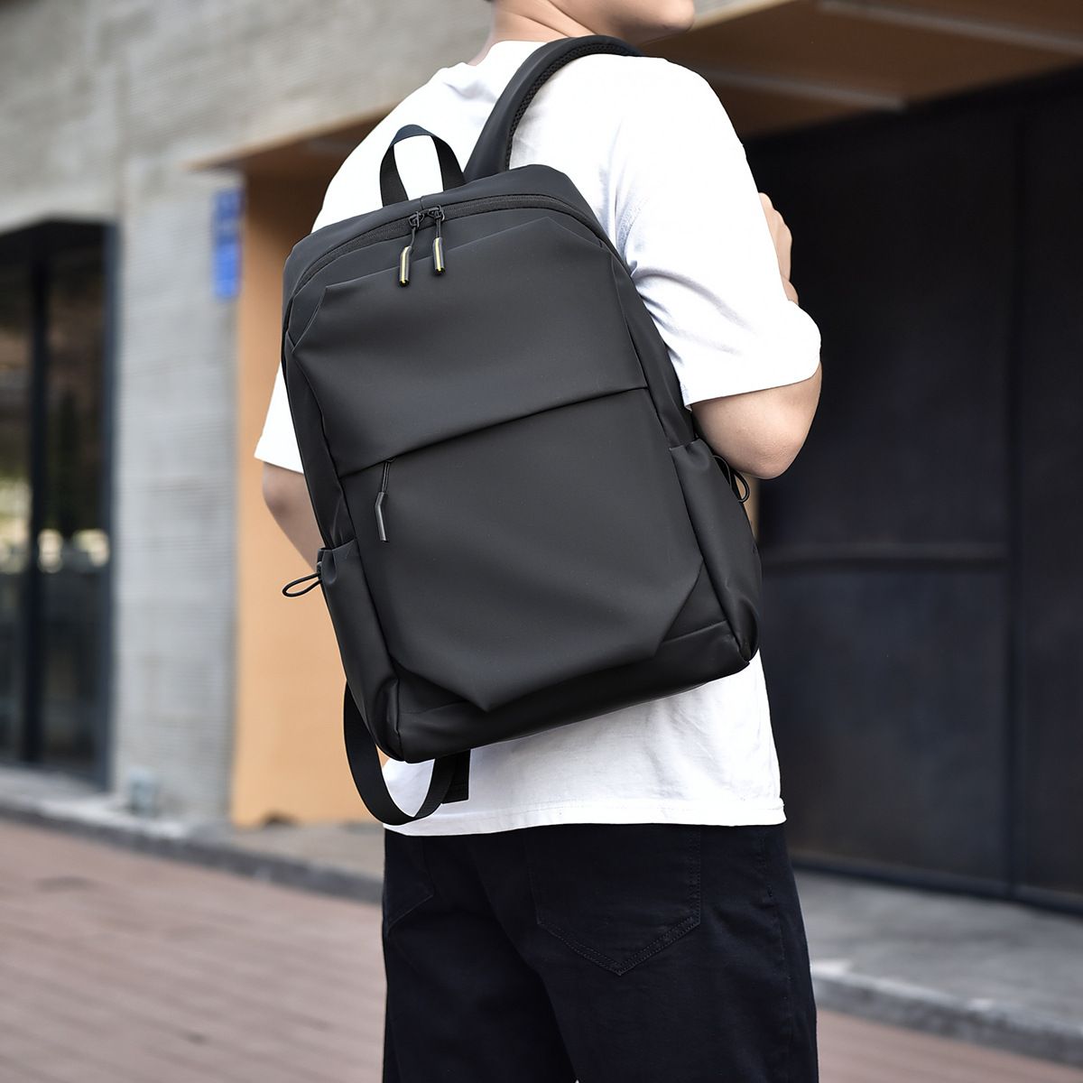 3058 New Trendy Fashion Backpack Simple Solid Color Travel Backpack Large Capacity Computer Bag