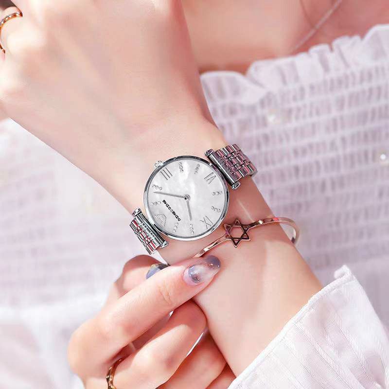 Women's Fashion Waterproof Steel Band Watch Luminous Quartz Watch