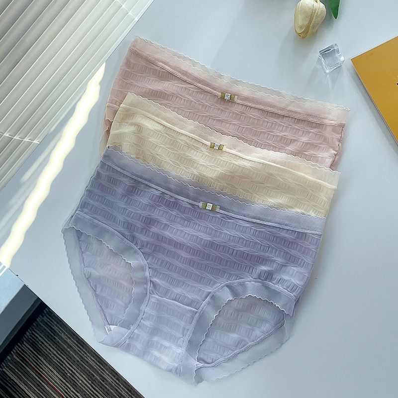 506 Women's Summer Diamond Shaped Pleated Breathable Underwear Cute Bow Waist Underwear