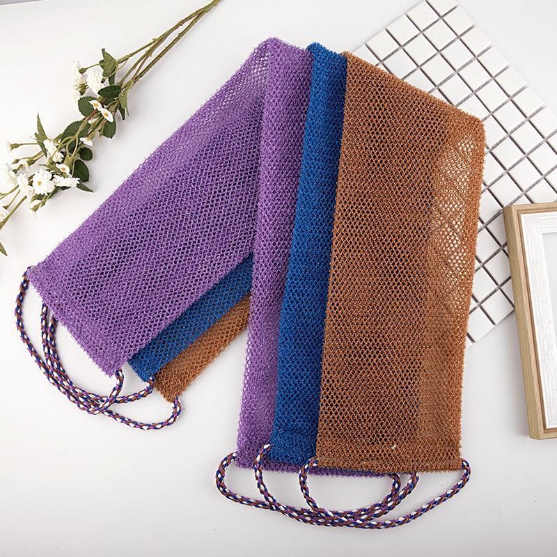 Body Cleansing Nylon bath towel, mesh bath, sauna towel, long strip bath, back rubbing strip, foaming, fast net, soft,CRRSHOP,unisex ,bath, 14*74cm length，Double layer, rub mud, clean up，bathe