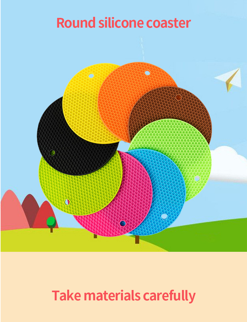 Silicone Insulation pad Pot Mat Trivet Pad Heat Resistant Anti-Slip for Table Oven Mitts (6 pack)