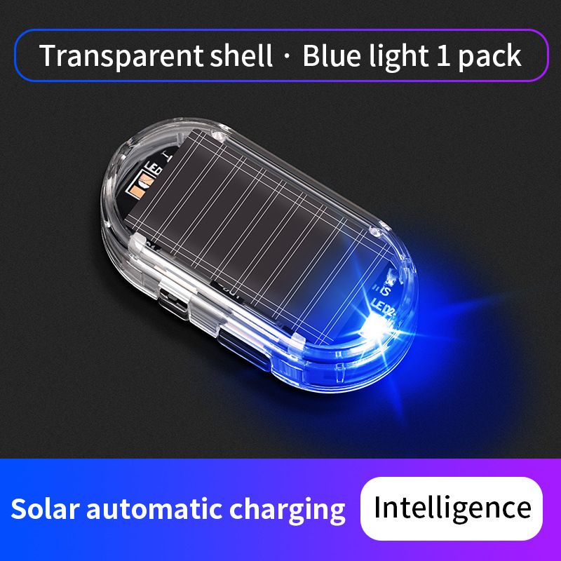 Car Solar Powered Anti-Theft Warning Light, Wireless Fake Alarm LED Breathing Light, Universal Induction Decor Lamp, No Wiring Required
