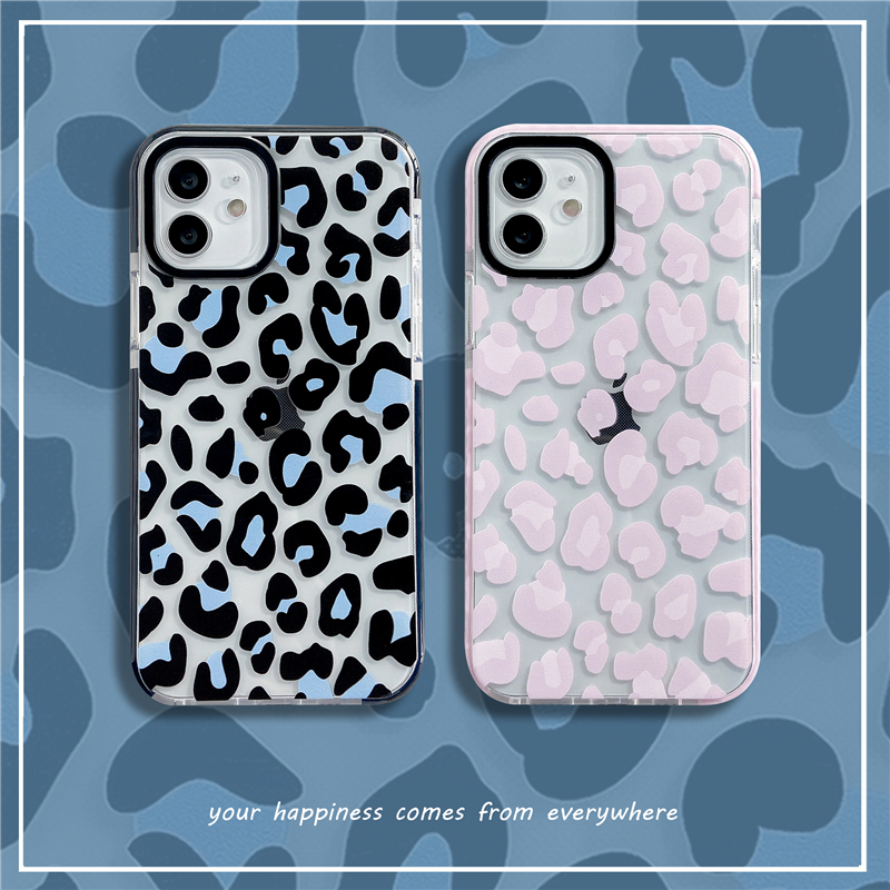 Girls Fashion Leopard Pattern Clear Phone Case for iPhone 12 Womens Cute Style Soft Cover for iPhone 11/7/8/XS/X/XR/MAX