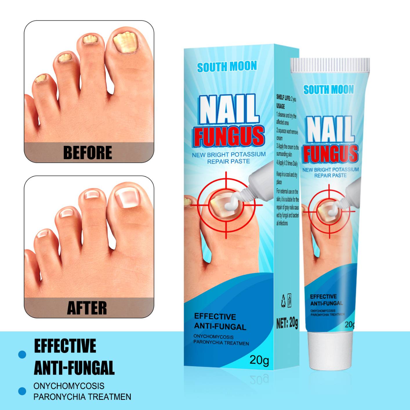 Nail Repair Cream, Effective Toenail Fungus Treatment Gel Foot Nail Growth Cuticle Cream - Restores The Healthy Appearance of Nails