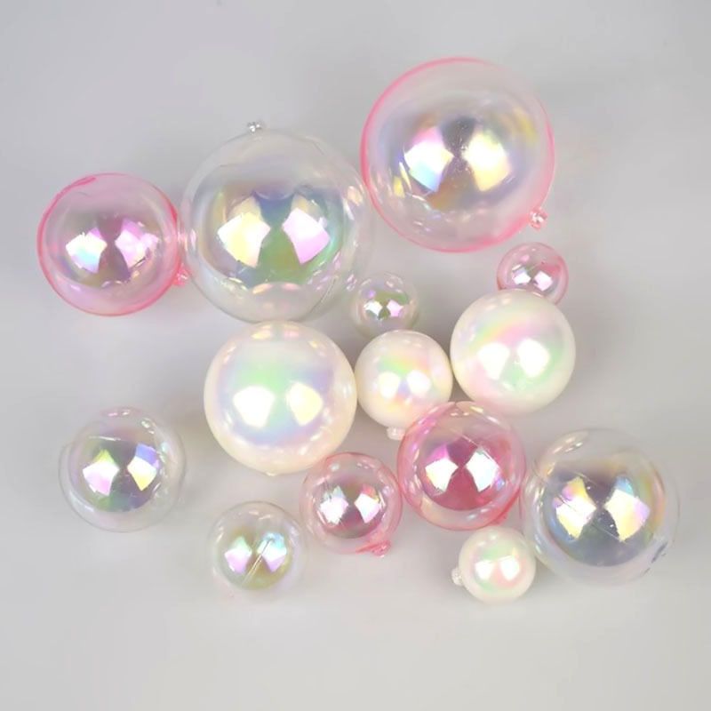 10pcs Transparent Bubble Balls Cake Topper Colorful Clear Ball Cake Decoration for New Year Xmas Wedding Birthday Party Decors