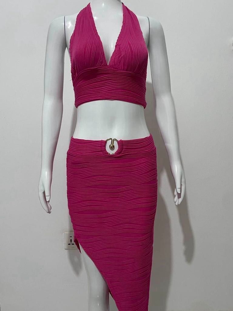 New Women's Casual Fashion Halterneck Sleeveless Sexy Hottie Suit Dress