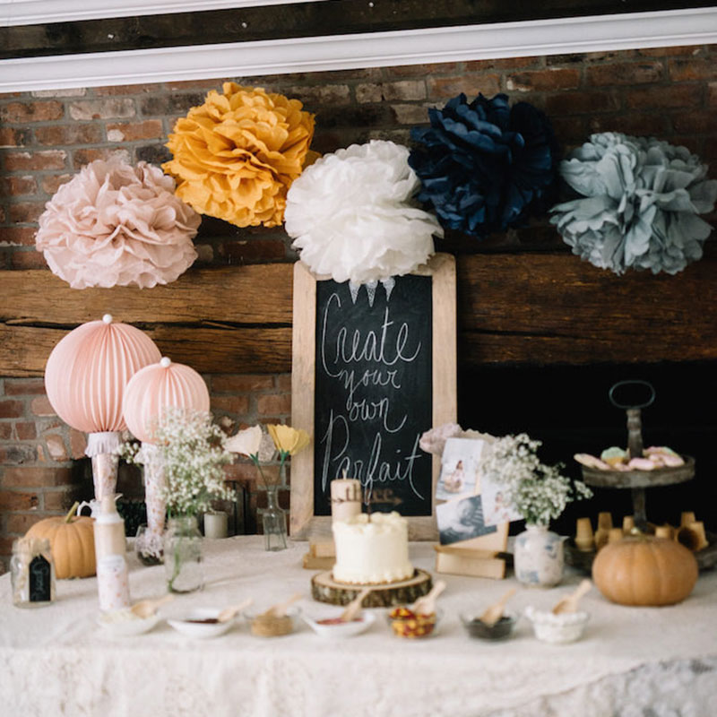 4 PCS Paper Pom Poms Decoration Paper Flower Hanging Rose Flower Balls DIY Paper Handmade Craft for Wedding,Baby Shower,Birthday,Party Decorations,Home Decor