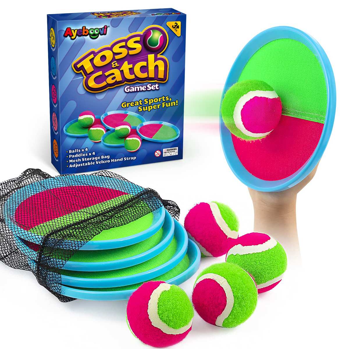 Toss and Catch Ball Game Outdoor Toys for Kids Games Beach Pool Toys Outdoor Yard Games for 3 4 5 6 7 8+ Year Old Boys Girls Birthday Valentine's Day Gift Easter Basket Stuffers (Upgraded)