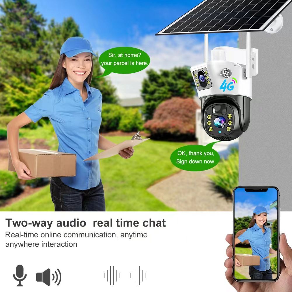 2K Solar Security Cameras Wireless Outdoor, 2 Pack 360 View Pan/Tilt WiFi Security Camera Outside with Color Night Vision,Easy to Install, PIR Alarm, 2-Way Audio
