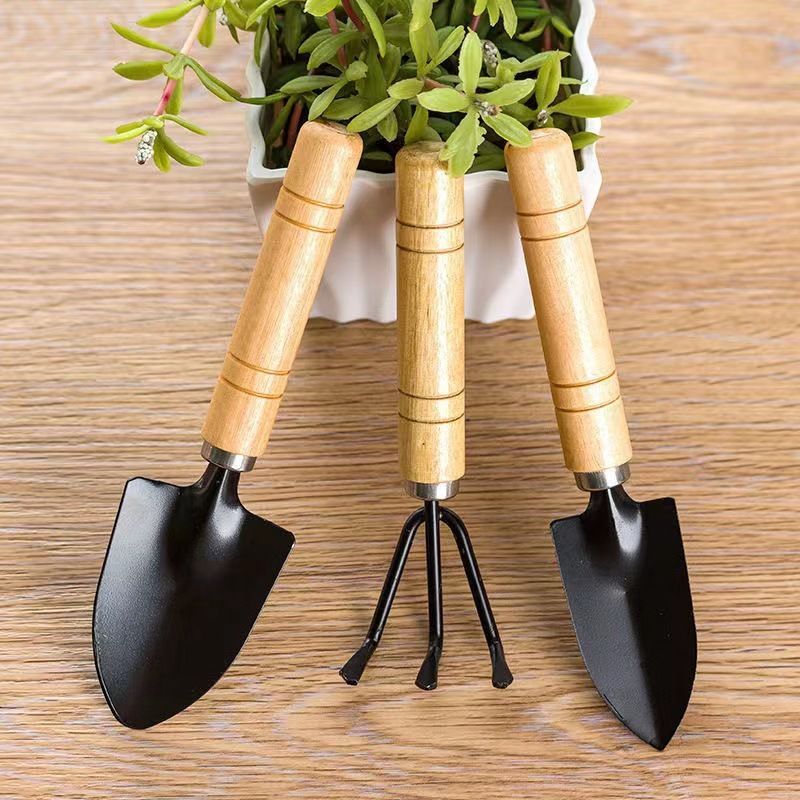 Pottery flower arrangement planting tool set of three small shovels