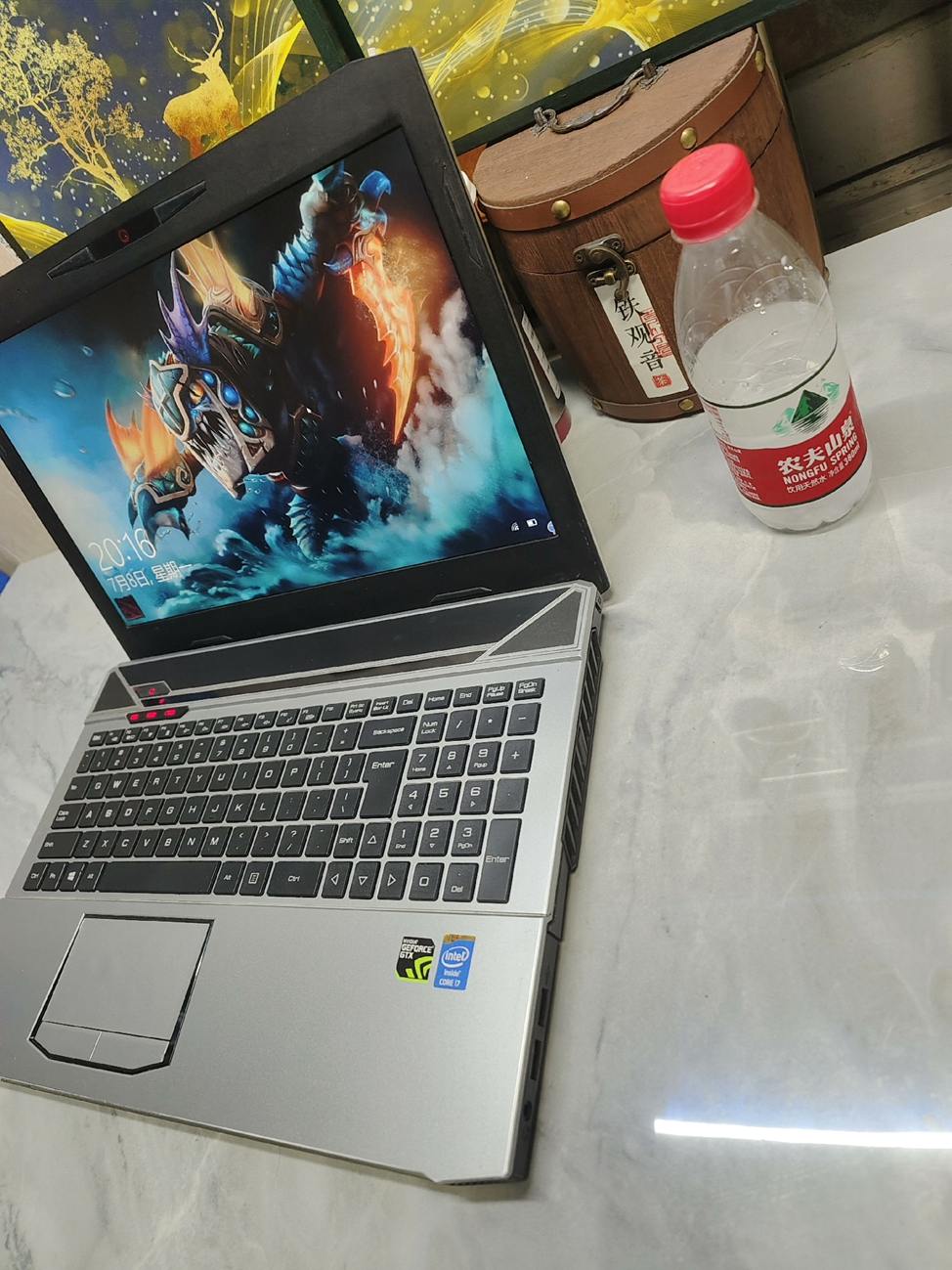 High configuration game book i7 standard pressure four core eight line 4G unique hero league csgo2 gave him love 5 across the line of fire Sword Spirit Genshin Impact entertainment learning office drawing 15.6 inch silver white 【Lowest Price Online】