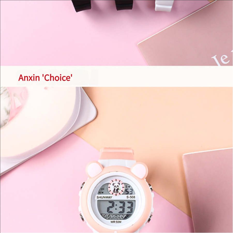 New stock panda cartoon children's electronic watch student party waterproof night light multifunctional alarm clock electronic watch