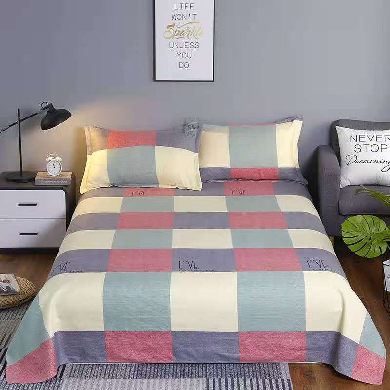 Bed Sheet Bedding 3-piece set CRRSHOP home Bed sheet + 2 pillowcases Skin friendly brushed bed sheets, pillowcases, single and double sets