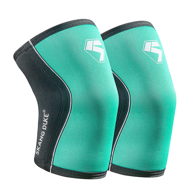 HJ057 2Pcs Green Knee Compression Sleeves Neoprene Thick 7mm for Men Women Sports Crossfit Training Squats Gym Workout Weightlifting