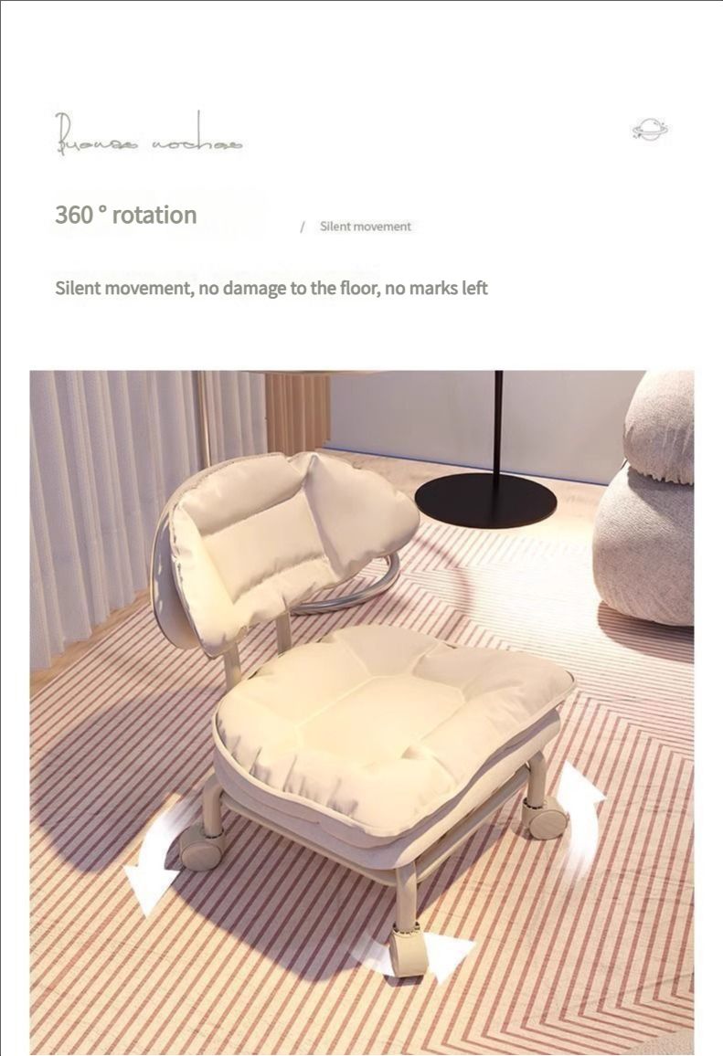 Internet celebrity lazy person backrest chair home bench universal wheel round stool with child artifact small stool pulley low stool