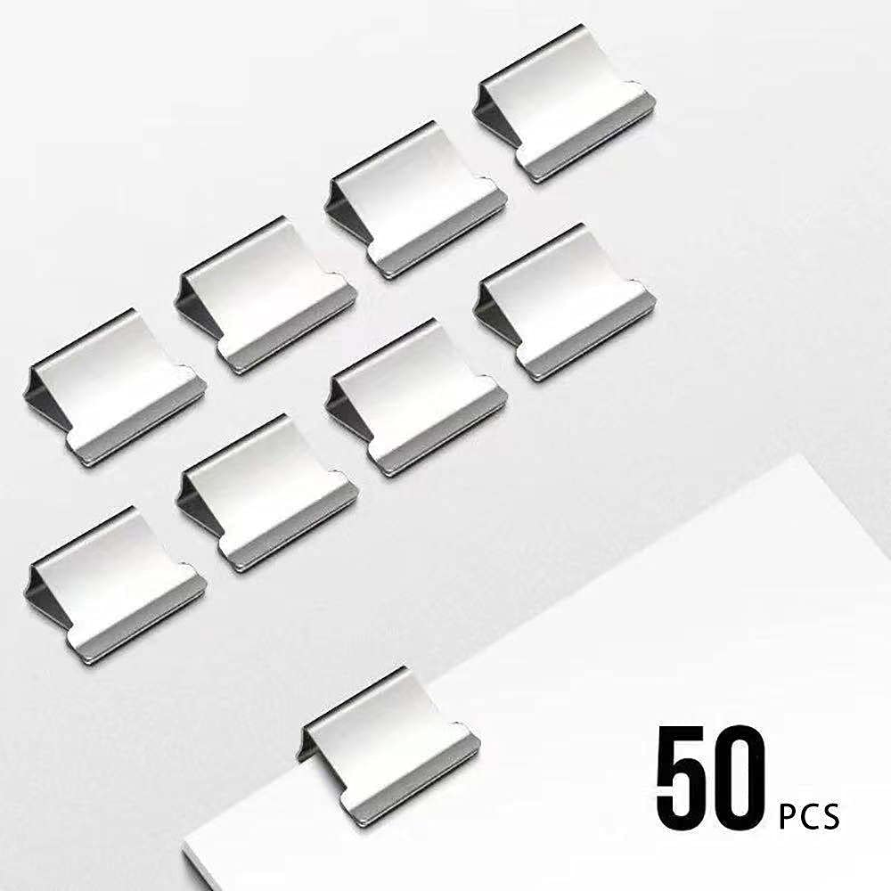 WELLHOME 50PCS Clips Reusable Portable Paper Clam Clip Dispenser Refill Clips, Refills for Superishdar Fast Clam Clip dispensers, Metal Clam Clips Refill for Paper Office School