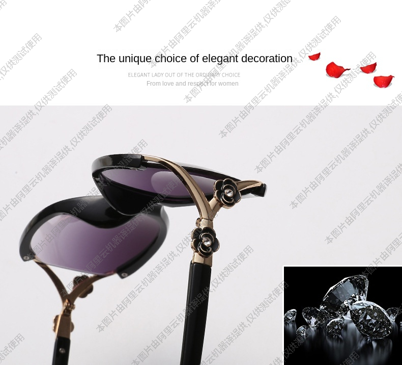 Sunglasses hollowed out, dot painted rose sunglasses, fashionable and versatile, large frame solar eyes