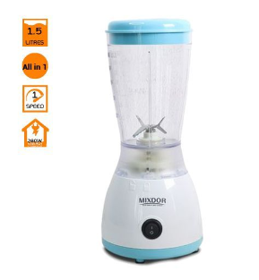 Mixdor High Performance Electric Mini Blender - 280W White/Blue