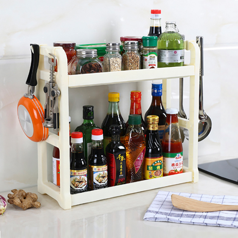 Multipurpose Plastic Shelf Seasoning Rack Shelves Kitchen Storage Rack
