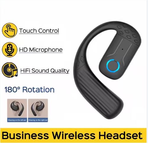 Wireless Earphones 180 Rotation Adjustable Left-Right Ear Universal Headset With Mic for Sport, Business, Music