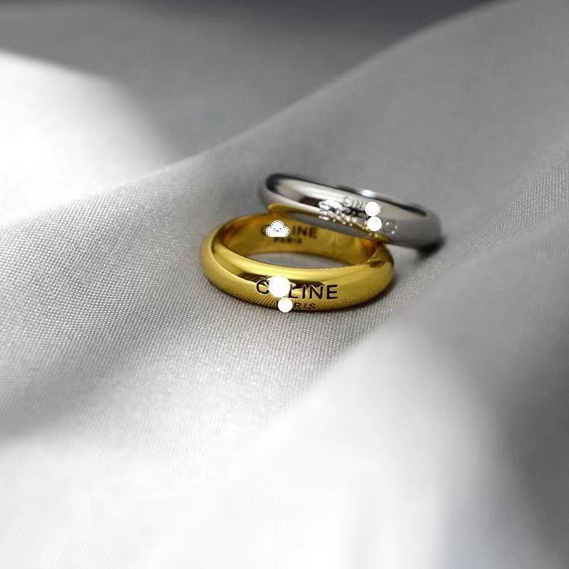 A6 Simple Ring Letter Ring for Men and Women, Versatile Couple Ring