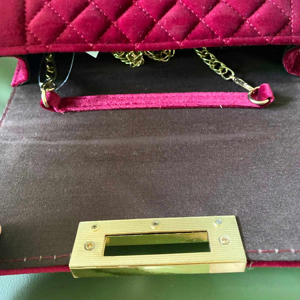 New Korean style ladies flannel diamond chain messenger bag fashionable and simple bag