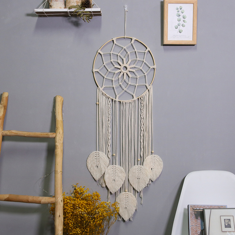 Moon Macrame Dream Catcher Wall Hanging Tapestry Woven Nursery Craft Tassel Decor