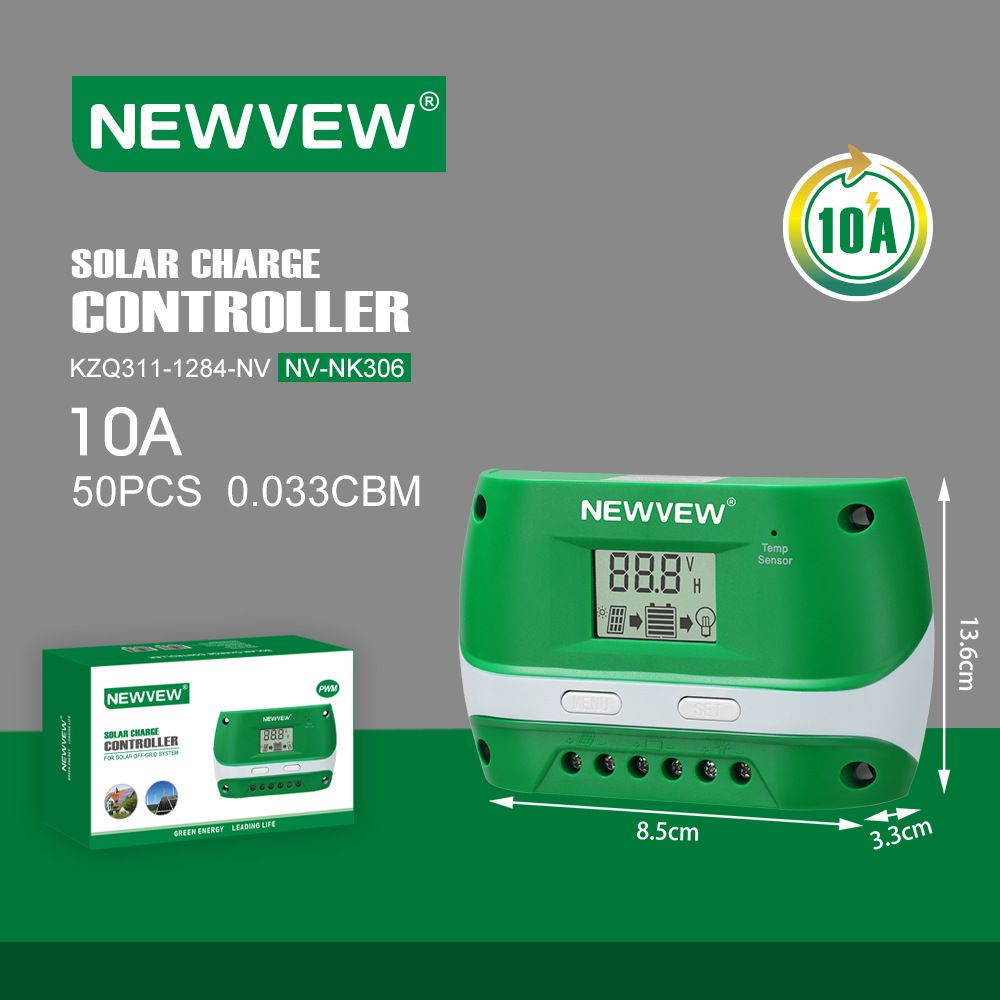 NEWVEW cross-border fully automatic 12V/24V universal photovoltaic charging and discharging control regulator solar controller