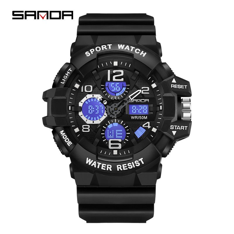 Sanda new 3168 youth sports trend Korean electronic watch men's creative personality watch