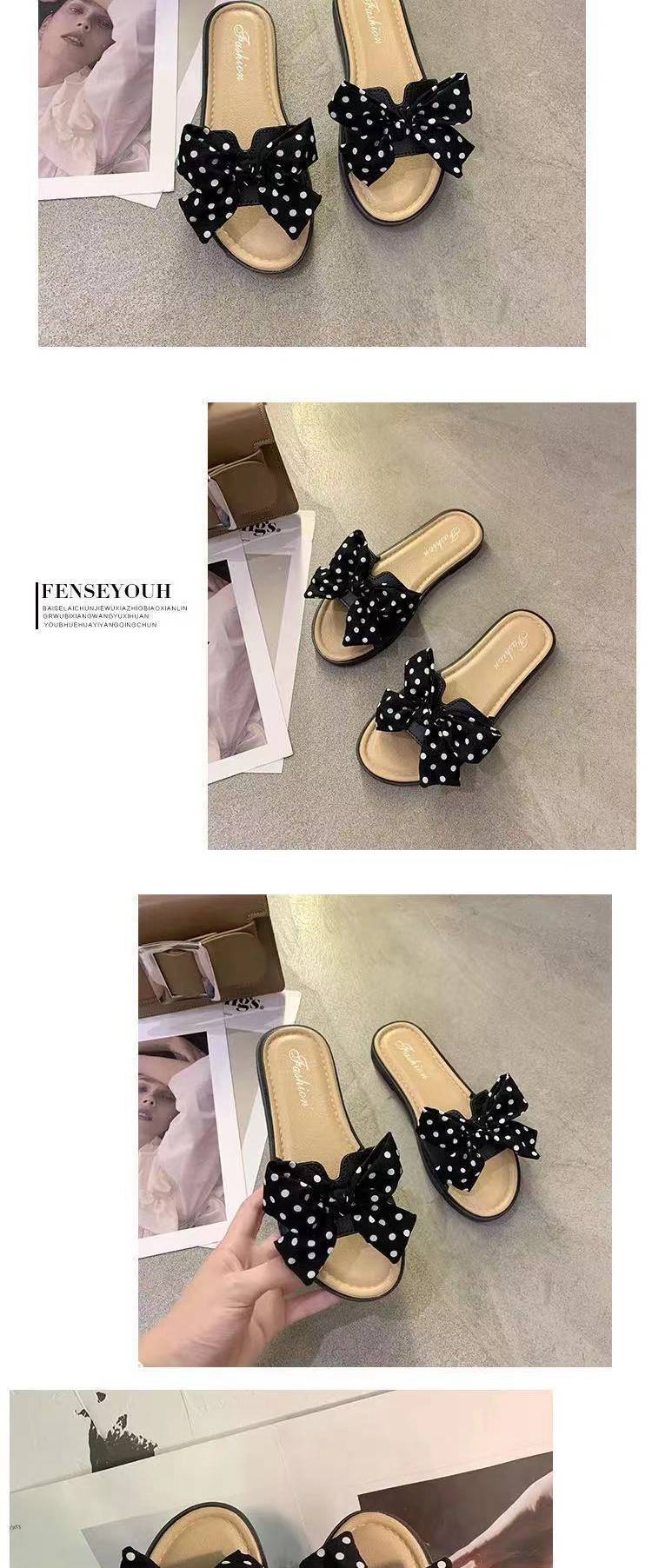 All-match non-slip one-word sandals and slippers
