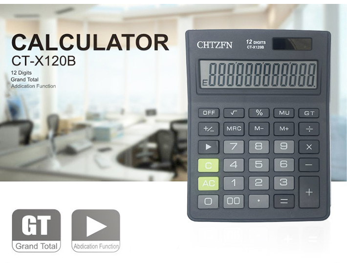 Professional Scientific Calculator LCD Display 12 Digits Electronic Calculator Multifunction Office Tool CT-X120B