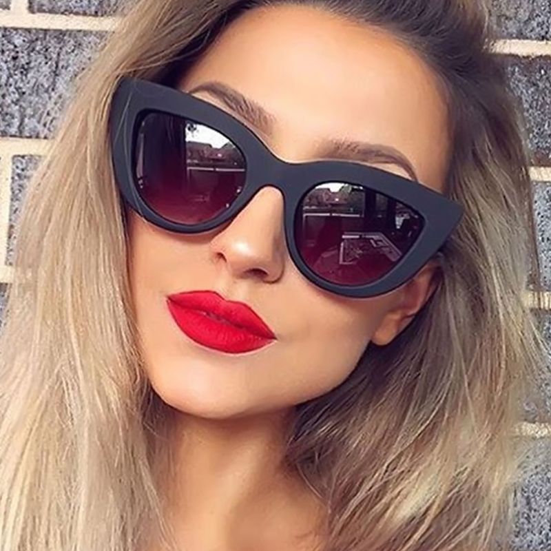 New Cat Eye Women Sunglasses Tinted Color Lens Men Vintage Shaped Sun Glass