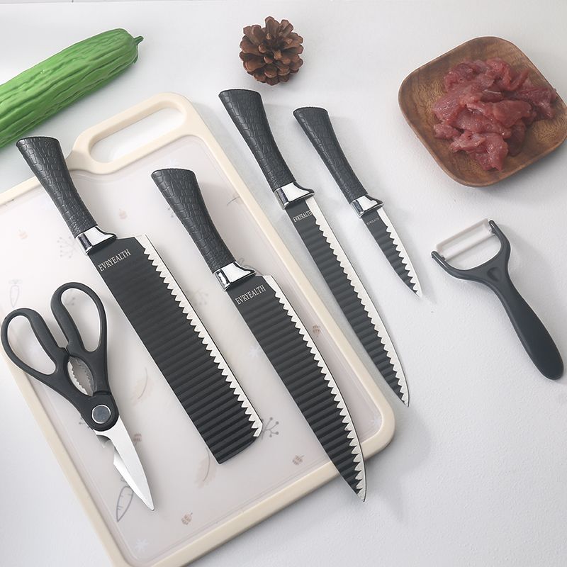 6-piece combination knife set-Black