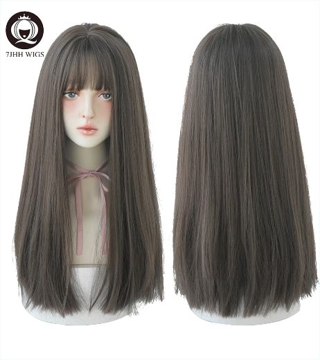  Burgundy brown Colour Synthetics Human Hair Full Lace Wig With Baby Hair 180 Density Wigs Full Lace Hair products
