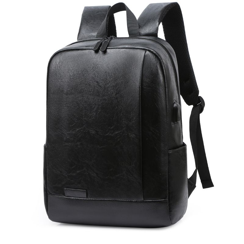 Backpack men's bag Fashion sports youth schoolbag simple pu leather computer backpack for men