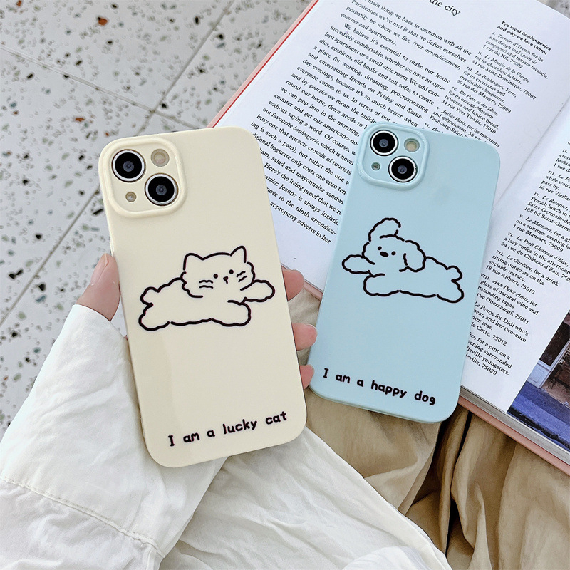 Cartoon Dogs Phone Case for iPhone 14 Pro Max 13 Pro Max Soft Bumper Protective Cover for iPhone 14 Plus 12 11 Pro Max