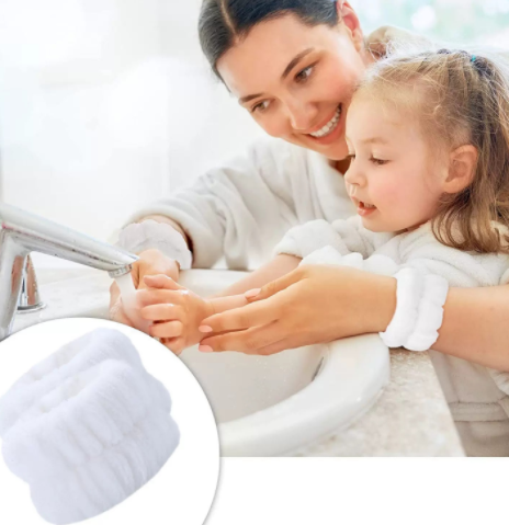 2pcs Washing face wrist strap anti-humidity absorbent towel wrist guard anti-splash oil set washing water blocking sports bracelet