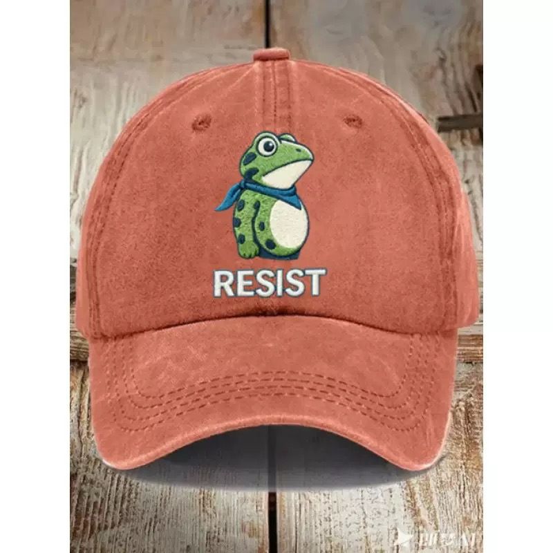 Vintage Washed Cotton Distressed Print Low Profile Baseball Cap