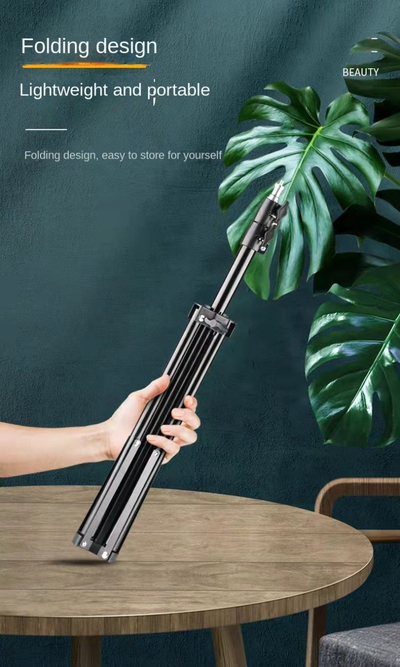 Live online celebrity anchor beauty 10-inch folding tripod bracket mobile phone led round fill light.