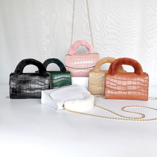 Women Bags Ladies Bag Female Crocodile Pattern Handbag Fashion Solid Color Women Shoulder Bag Brand Tote Plush Handle Wallets