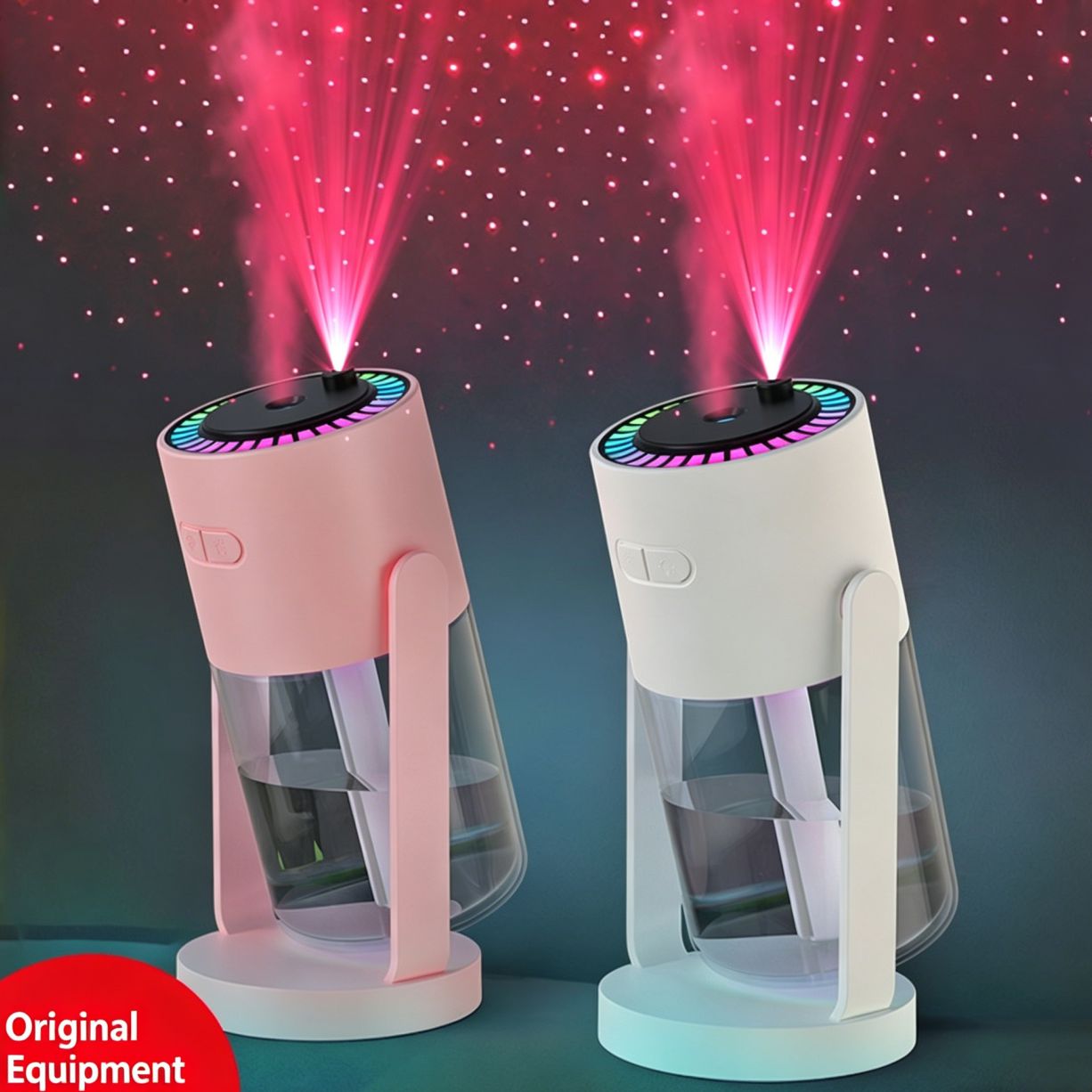 Rotating Star Projector Humidifier USB Portable Car & Home Cool Mist Humidifier with 2-8H Timer, Starry Sky Night Light Aroma Diffuser
